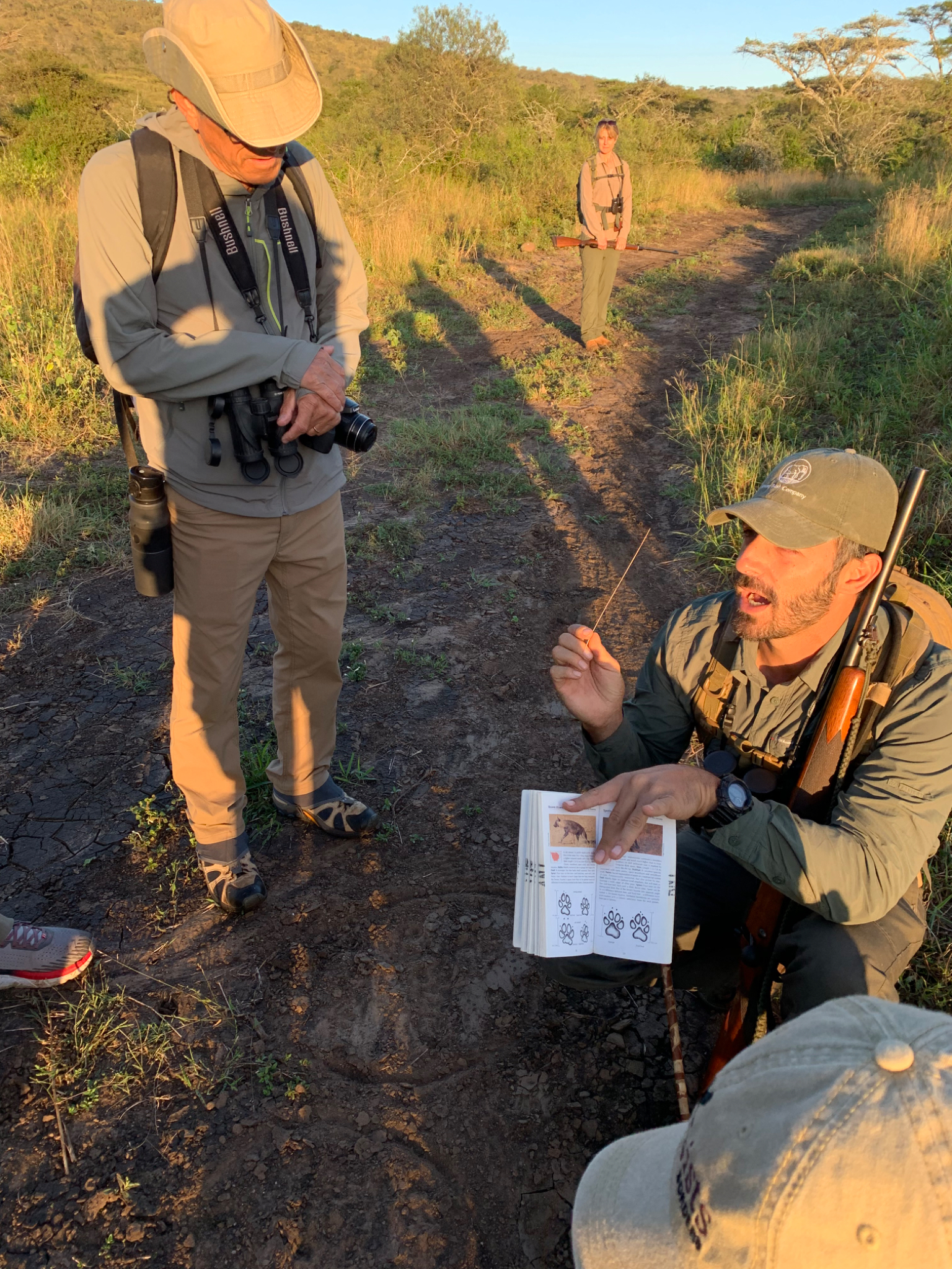 Massi showing hyena tracks